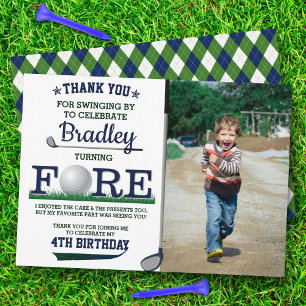 Carte De Remerciements Golf PAR-TEE 4ème anniversaire Photo
