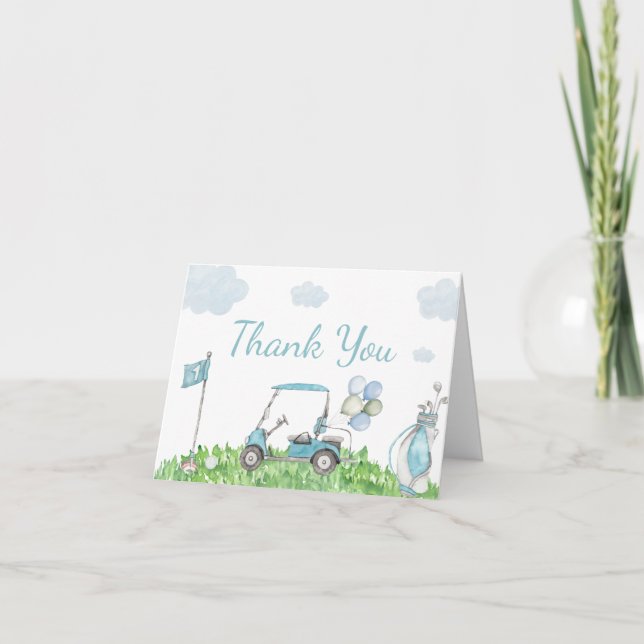 Carte De Remerciements Golf Un Petit Baby shower À Putter (Devant)