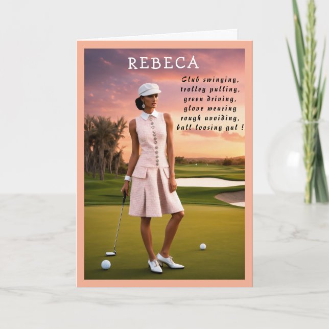 Carte De Remerciements Golfer Funny Anniversaire mignon Golf blague (Devant)