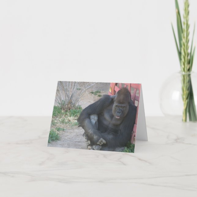 Carte De Remerciements Gorille au soleil (Devant)