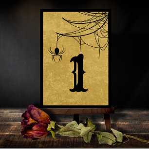 Carte De Remerciements Gothic Wedding Spider Web Halloween Table Number