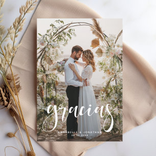 Carte De Remerciements Gracias Elegant Deux Mariage Photo