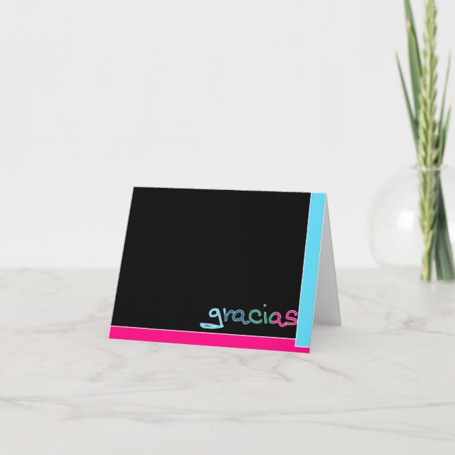 Carte De Remerciements Gracias, Gracias beaucoup ! (Devant)