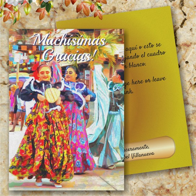 Carte De Remerciements Gracias Mexican Festival Dancers 2549 Card (Créateur téléchargé)