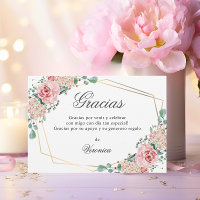 GRACIAS por venir Rose espagnol Quinceañera