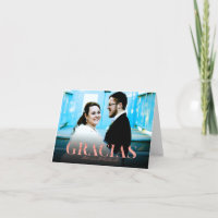 Gracias Rose Gold Foil Mariage Remerciement Photo