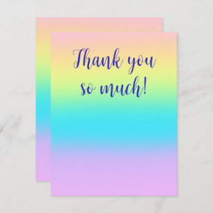 Carte De Remerciements Gradient de Gorgeous Pastel