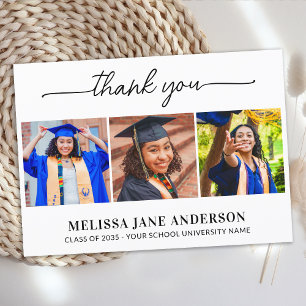 Carte De Remerciements Graduate moderne 3 photo Graduation personnalisée