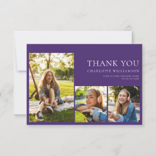 Carte De Remerciements Graduation 2024 Grad Photos Purple Moderne