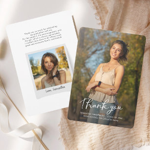 Carte De Remerciements Graduation 2024 Script Photo Grad Party