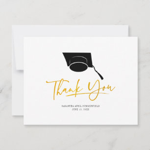 Carte De Remerciements Graduation 2025 Graduate Casquette Script moderne