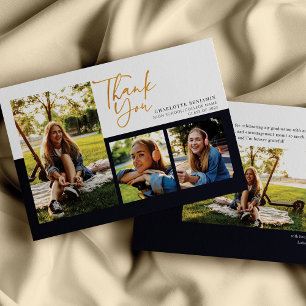 Carte De Remerciements Graduation 2025 Modern Script Graduate