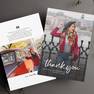 Carte De Remerciements Graduation 2025 Photo Stylish Grad