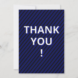 Carte De Remerciements Graduation Blue Stripes