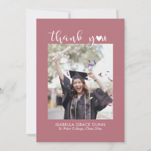 Carte De Remerciements Graduation du script de calligraphie cardiaque