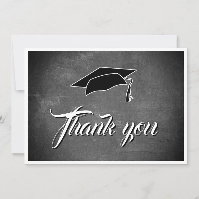 Carte De Remerciements Graduation du tableau de bord gris moderne (Devant)