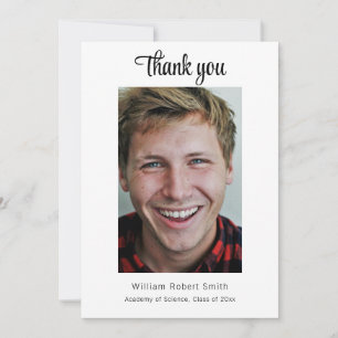 Carte De Remerciements Graduation moderne avec Vibe Masculine Personnalis