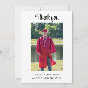 Carte De Remerciements Graduation moderne avec Vibe Masculine Personnalis