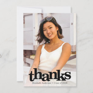 Carte De Remerciements Graduation photo hardi moderne simple typographie