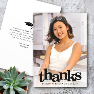 Carte De Remerciements Graduation photo hardi moderne simple typographie