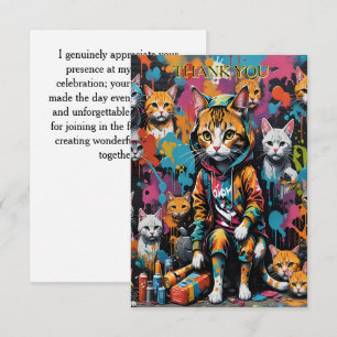 Carte De Remerciements Graffiti Legend Street Cat Anniversaire