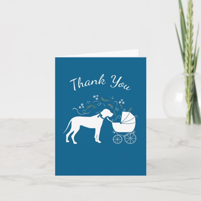 Carte De Remerciements Grand Baby shower de Chien Danse Chien Chien Chien (Devant)