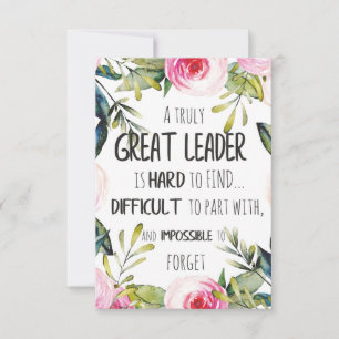 Carte De Remerciements Grand leader Cadeau grand leader liberté buts puis