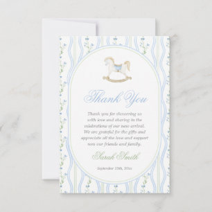 Carte De Remerciements Grand millénarisme Baby Shower Garçon Cheval à Bas
