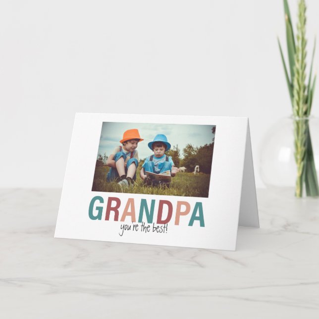 Carte De Remerciements Grand-père Vous êtes la meilleure photo personnali (Devant)