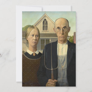 Carte De Remerciements Grant Wood - gothique américain
