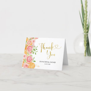 Carte De Remerciements Grapefruit Citrus Bridal Shower Thank You Card