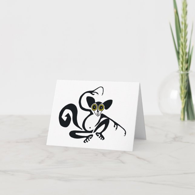 Carte De Remerciements Graphique AYE-AYE - Graphique animal en danger - (Devant)