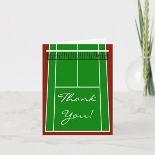 Carte De Remerciements Graphique de disposition du court de tennis