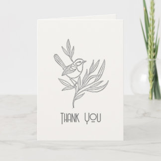 Carte De Remerciements Graphite Filigree Art Déco | Fairy Wren