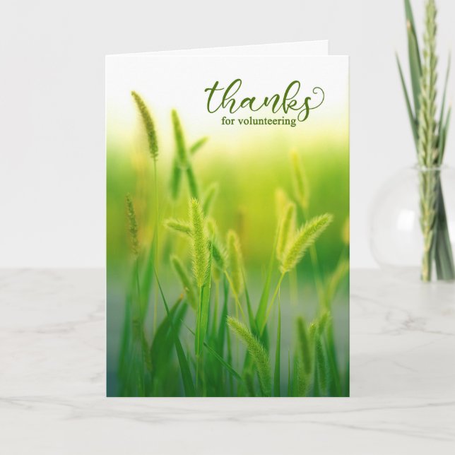 Carte De Remerciements Grasses d'été bénévoles (Devant)