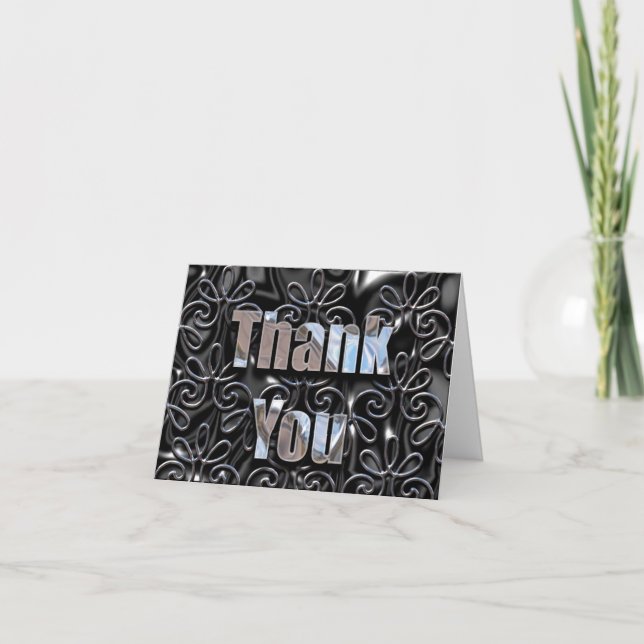 Carte De Remerciements Gratitude Ebony personnalisable (Devant)