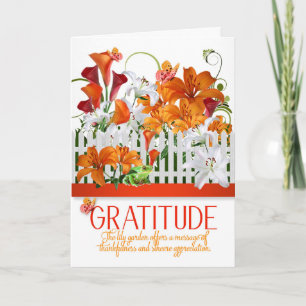Carte De Remerciements Gratitude Lily Jardin Botanique Couleurs d'été
