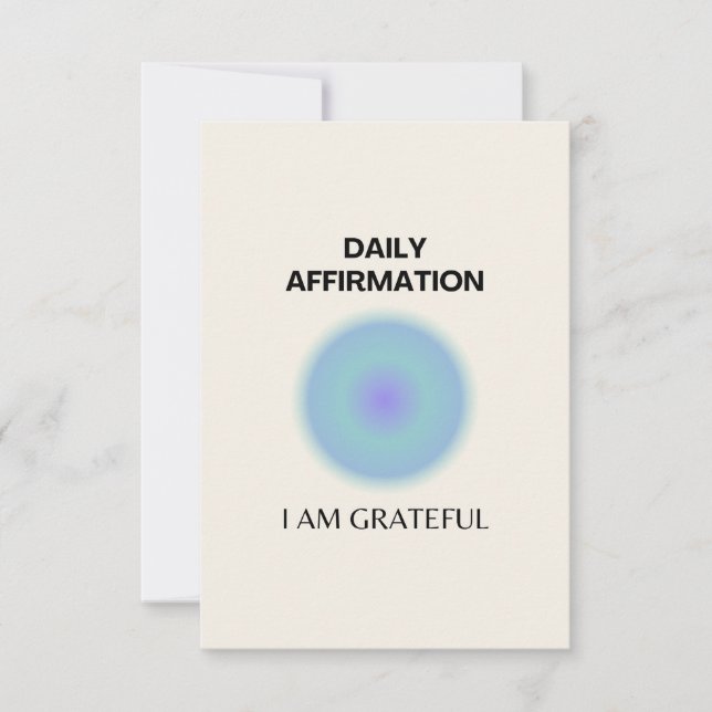 Carte De Remerciements Gratuit Affirmation Quotidienne Positive Spirituel (Devant)