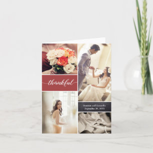 Carte De Remerciements Gratuit Orange Brûlé Script Mariage photo personna