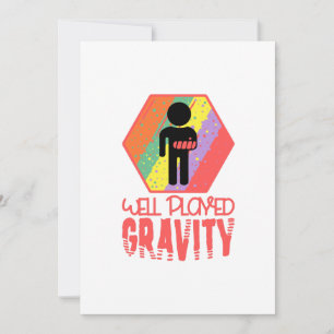 Carte De Remerciements Gravité jouée par bien - obtenez le cadeau cassé