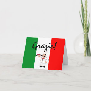 Carte De Remerciements Grazie remercie le chef italien