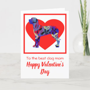Carte De Remerciements Great Dane Dog Valentine's Day Red Heart Card