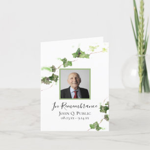 Carte De Remerciements Green English Vine Aquarelle couleur ivoire Sympat