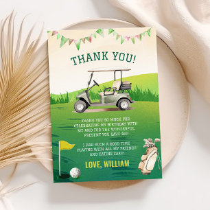 Carte De Remerciements Green Golf Par tee 1er anniversaire