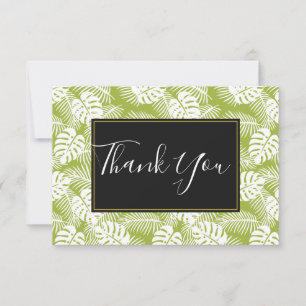 Carte De Remerciements Green Palm Feuille Rainforest Motif