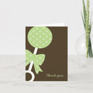 Carte De Remerciements Green Pois Rattle Remerciements