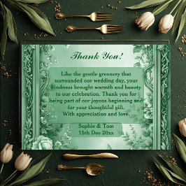 Carte De Remerciements Green Rococo Garden Grand Baroque Opulence Wedding