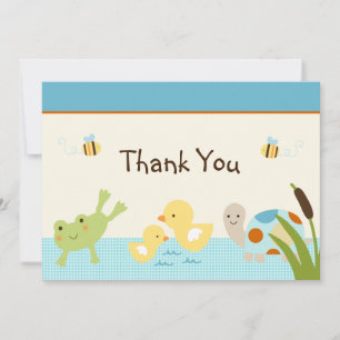 Carte De Remerciements Grenouille dans l'étang/Carte de remerciements de 