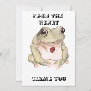 Carte De Remerciements Grenouille verte dessinée à la main