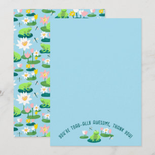 Carte De Remerciements Grenouilles et nénuphars Mignon SUR MESURE